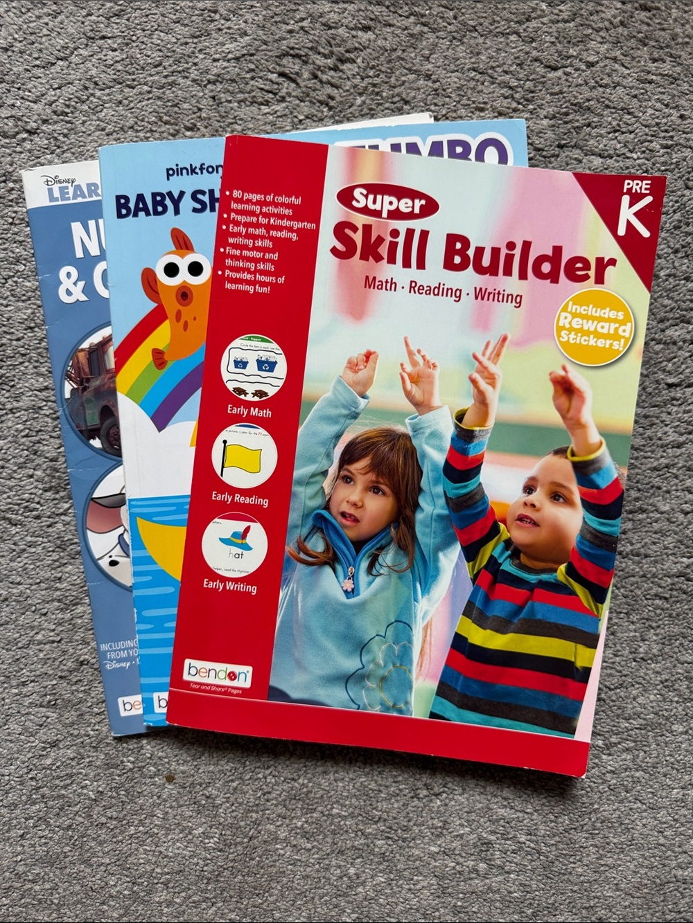 Super Skill Builder Pre-K Workbook - Pink/Red 3 Bendon Work/coloring books.